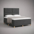 Letto boxspring matrimoniale grigio antracite 160 x 200 cm con materasso e testiera imbottita in tessuto